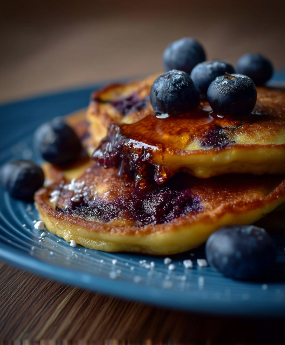 Blaubeer Pancakes Buttermilch Ahornsirup