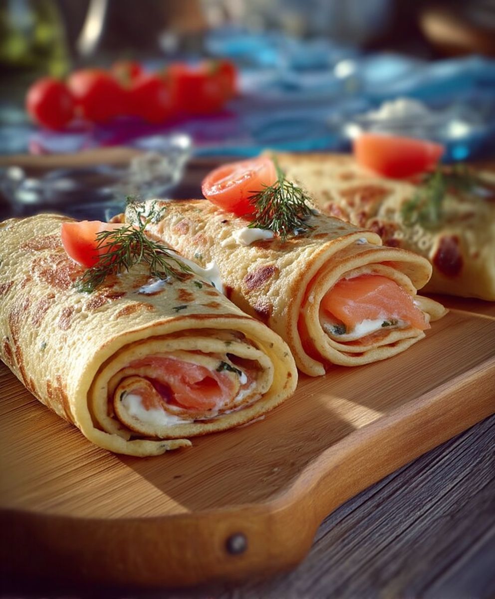 Lachsröllchen mit Lachs und Dill