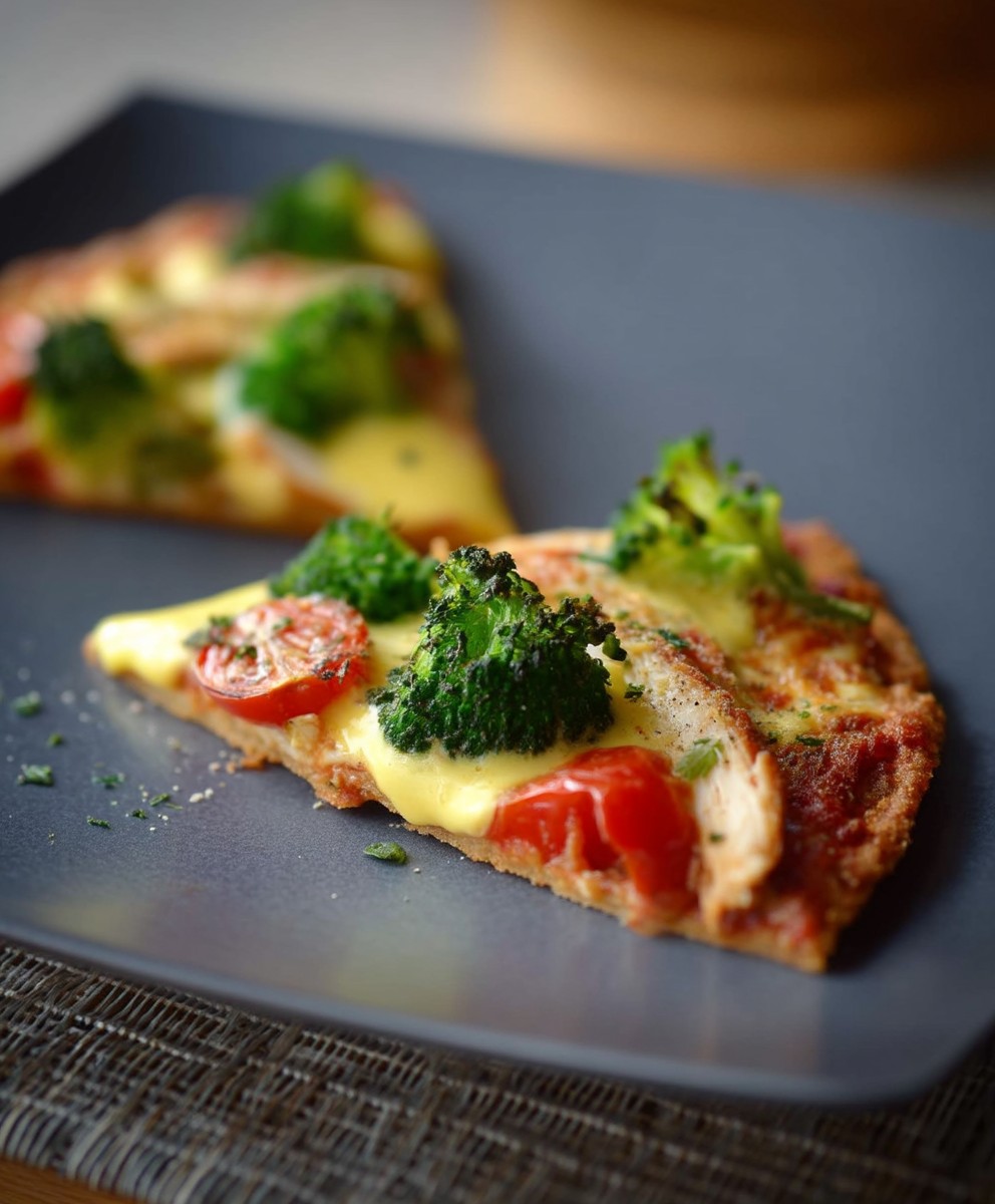 Dinkel Pizza mit Pute Brokkoli