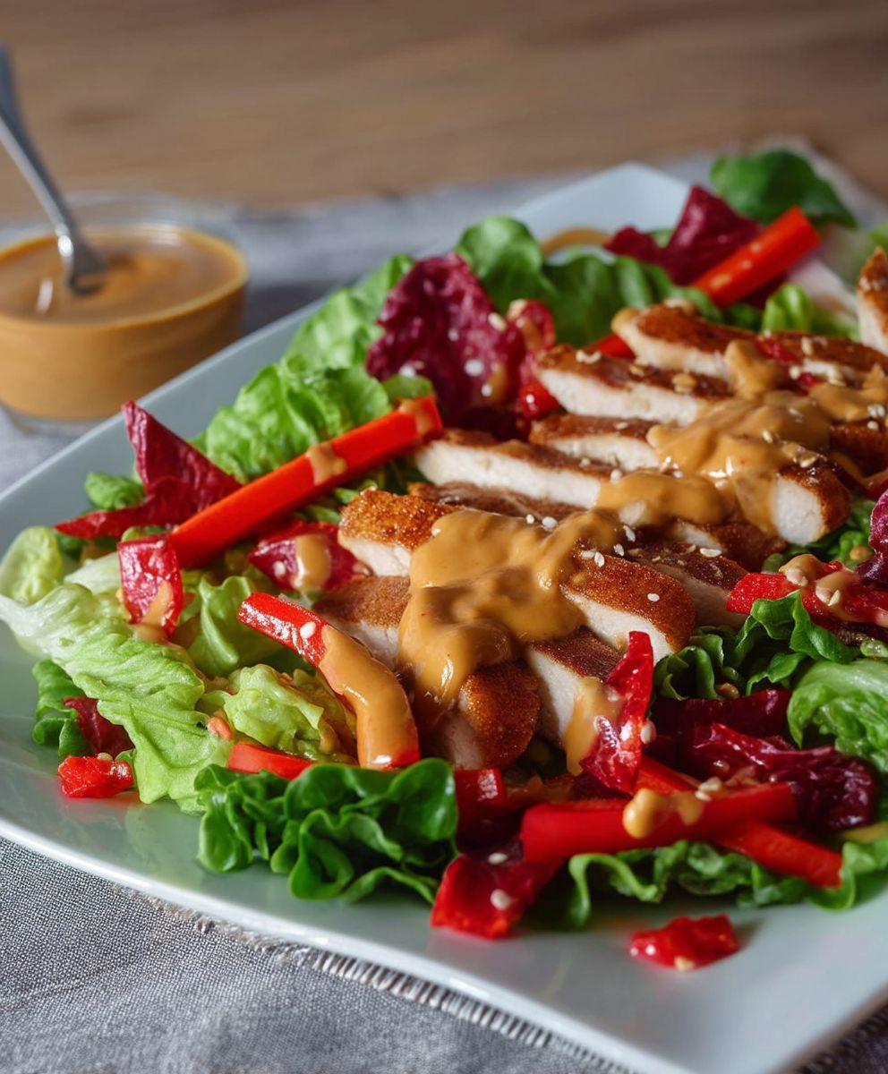 Erdnussbutter Dressing Salat