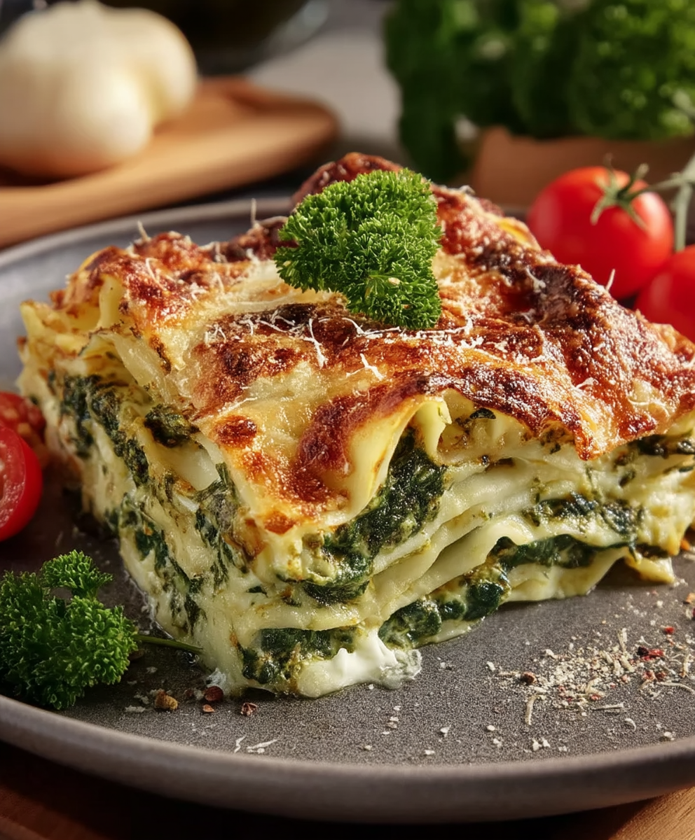 Spinatlasagne zubereiten