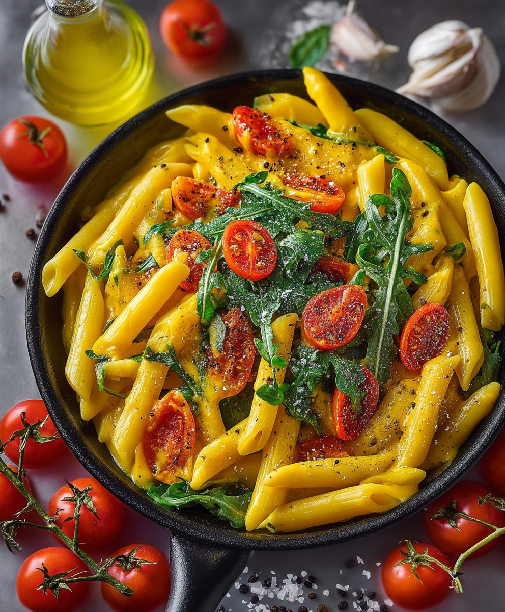 Penne Rucola Curry Mango