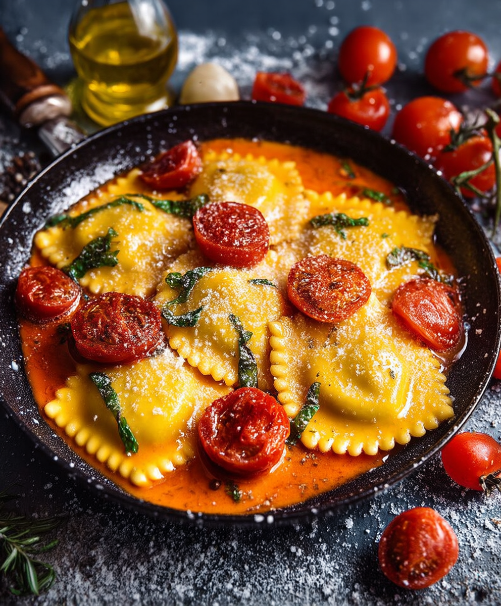 Ravioli mit Kirschtomaten