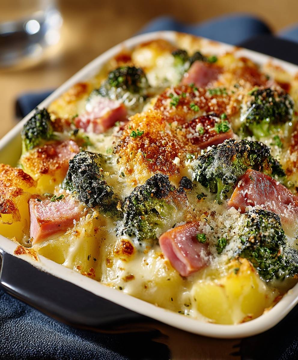 Broccoli Kartoffel Gratin Putenschinken