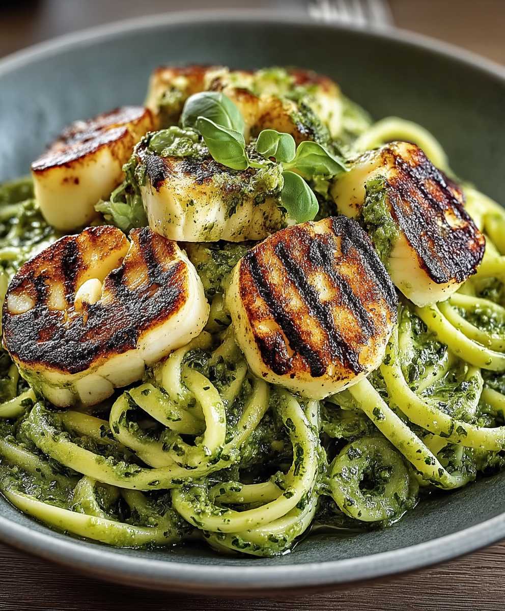 Halloumi Zucchini Pesto Nudeln