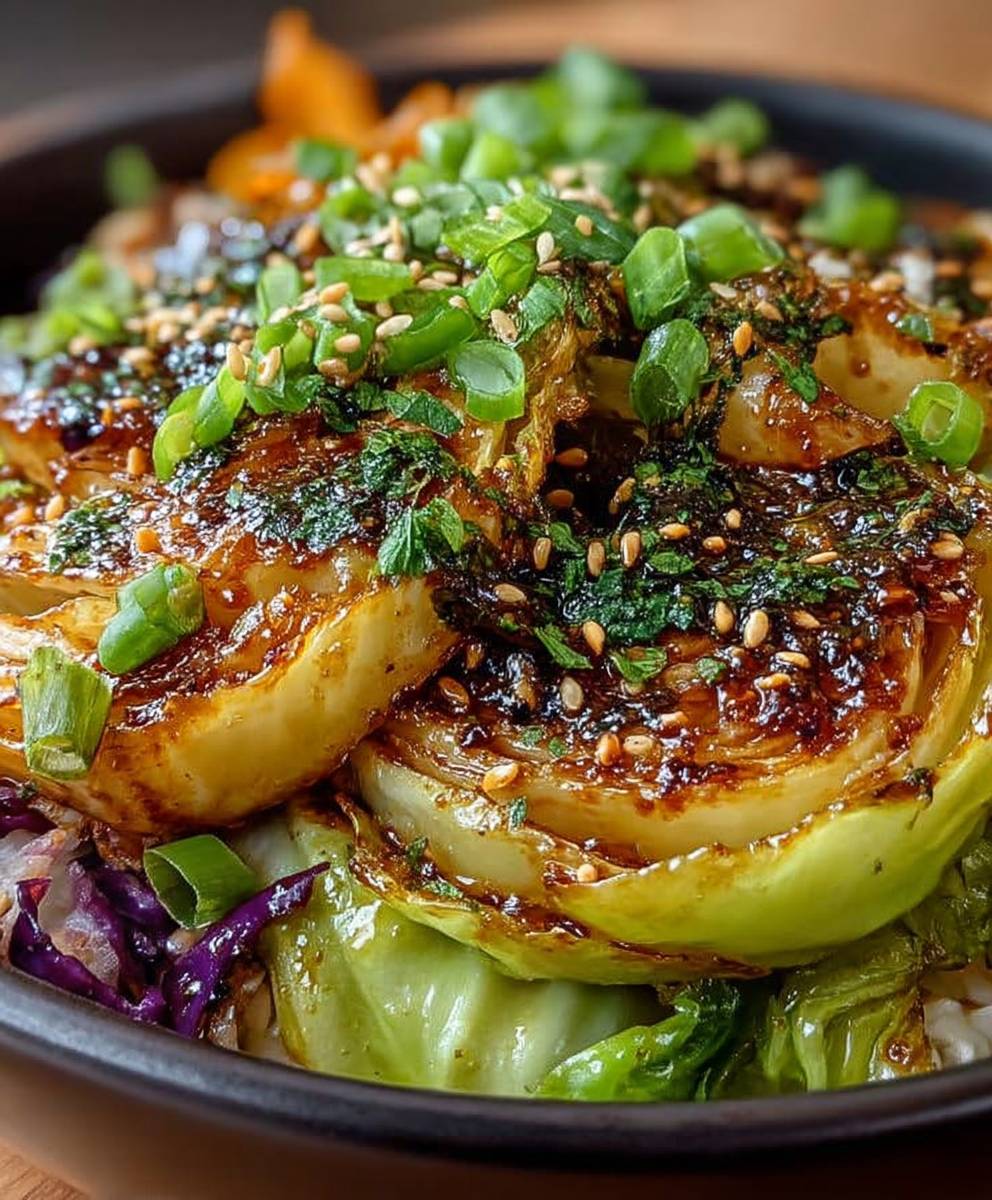 Orangen Miso gerösteter Kohl