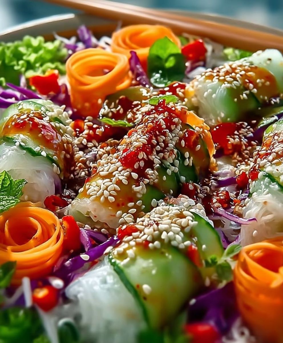 Frühlingsrollensalat Ingwer Dressing