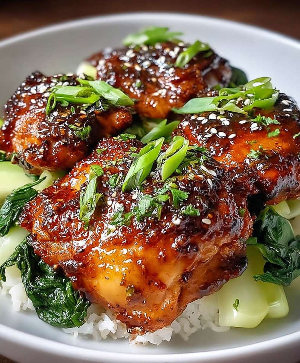 Heißluftfritteuse Hähnchenschenkel Soja Sriracha