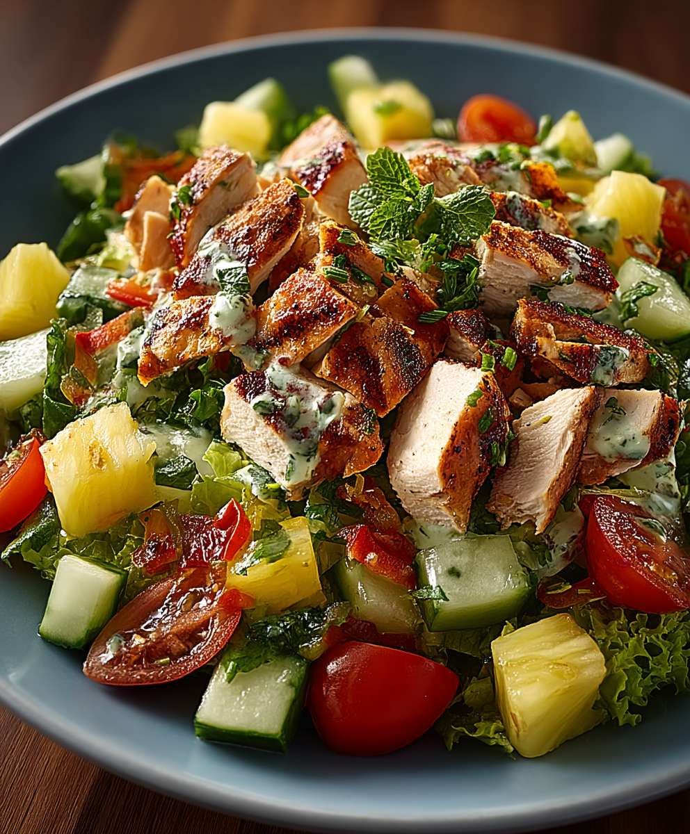 Gehackter Hähnchen Salat