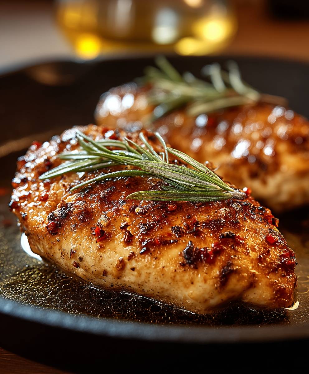 Schmelzende Hähnchenbrust