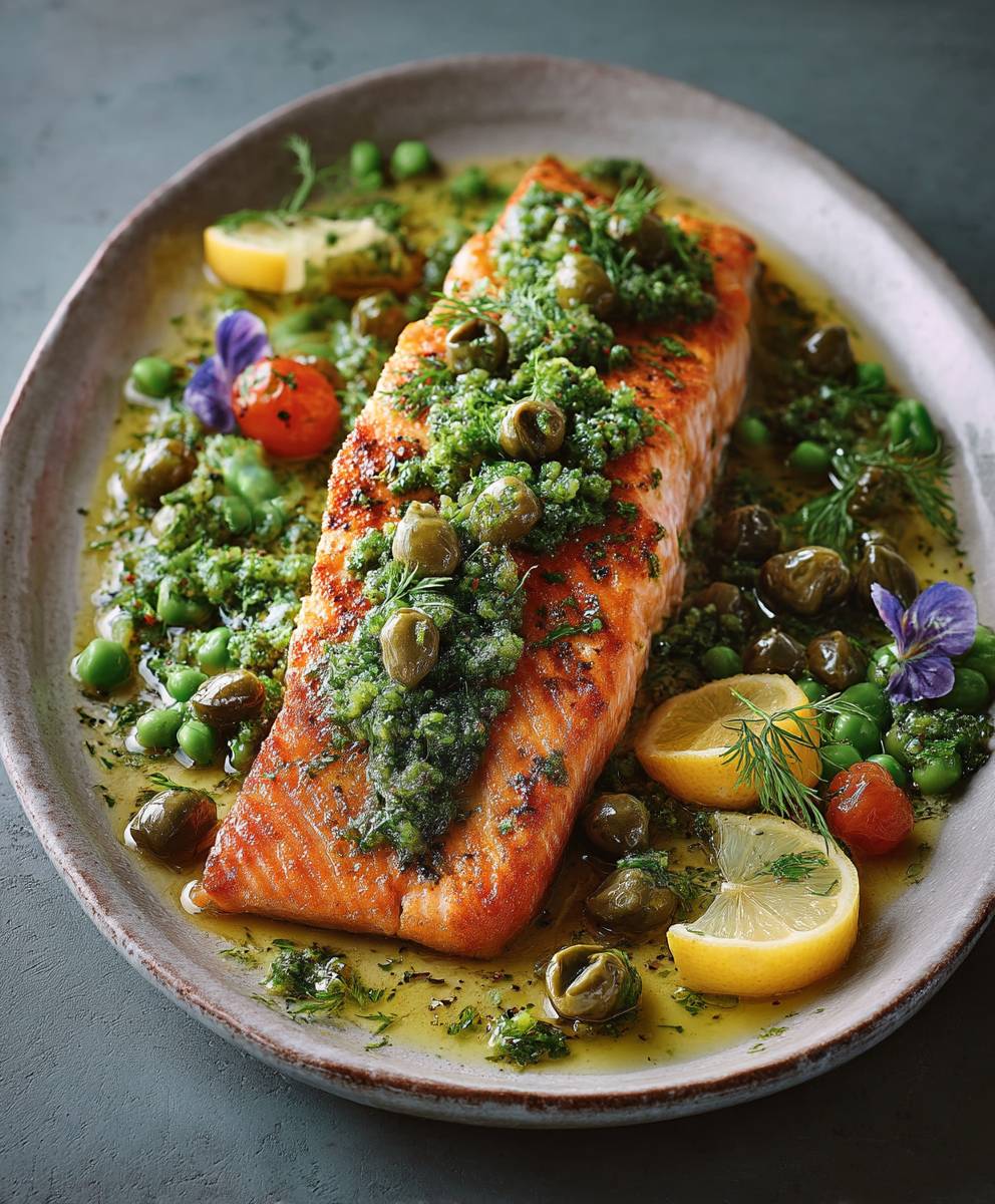 Lachs mit Oliven Salsa Verde