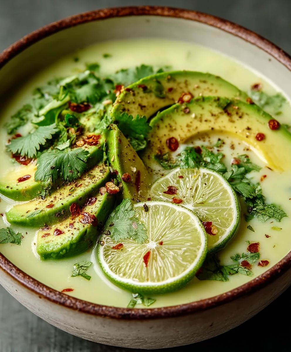 Limetten Kokos Suppe Avocado
