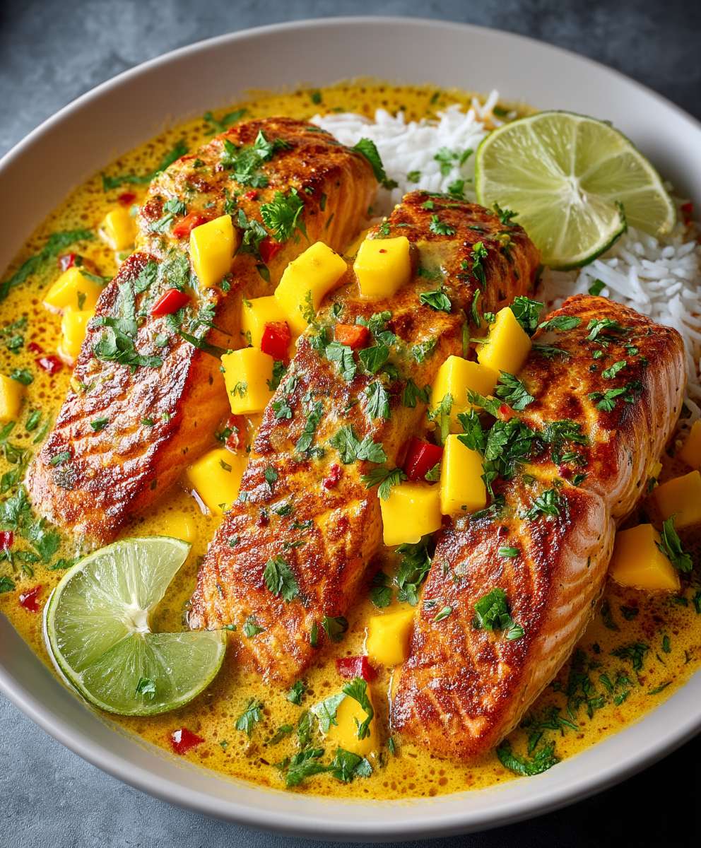 Kokos Curry Lachs Mango