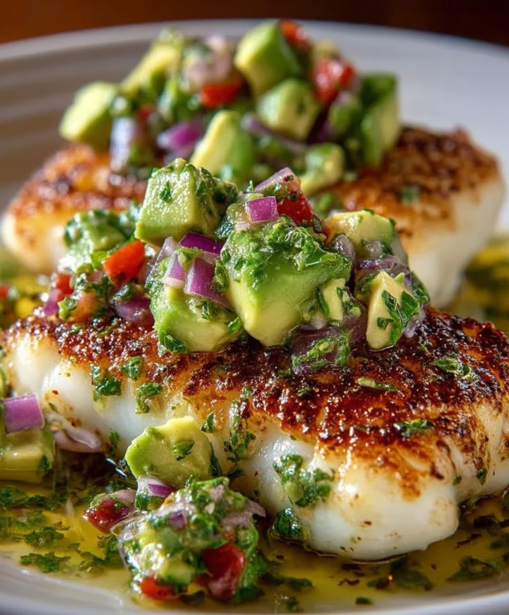 Kokos Limetten Fisch Avocado Salsa