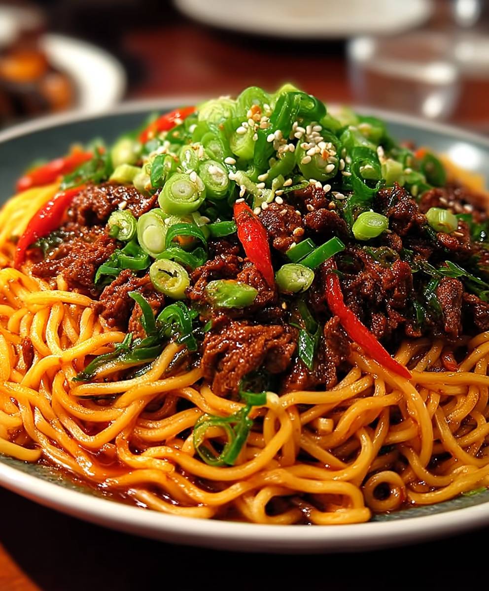 Szechuan Nudeln mit Rindfleisch