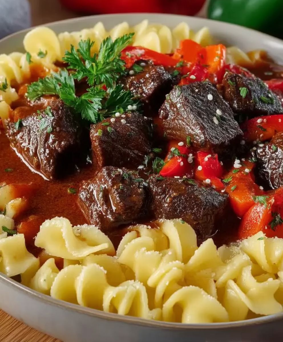 Rindergulasch mit Rotwein