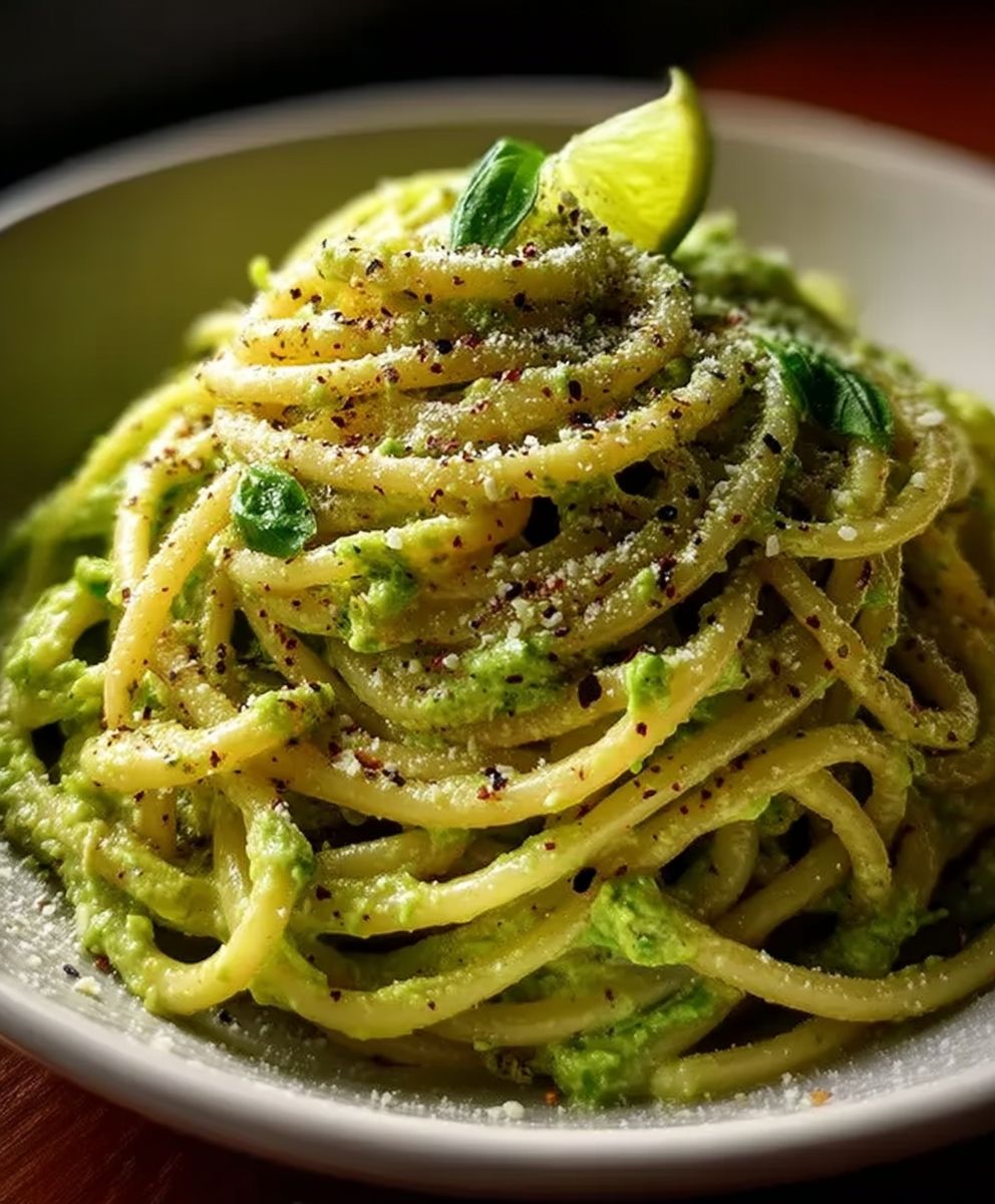 Avocado Pasta Limette Basilikum