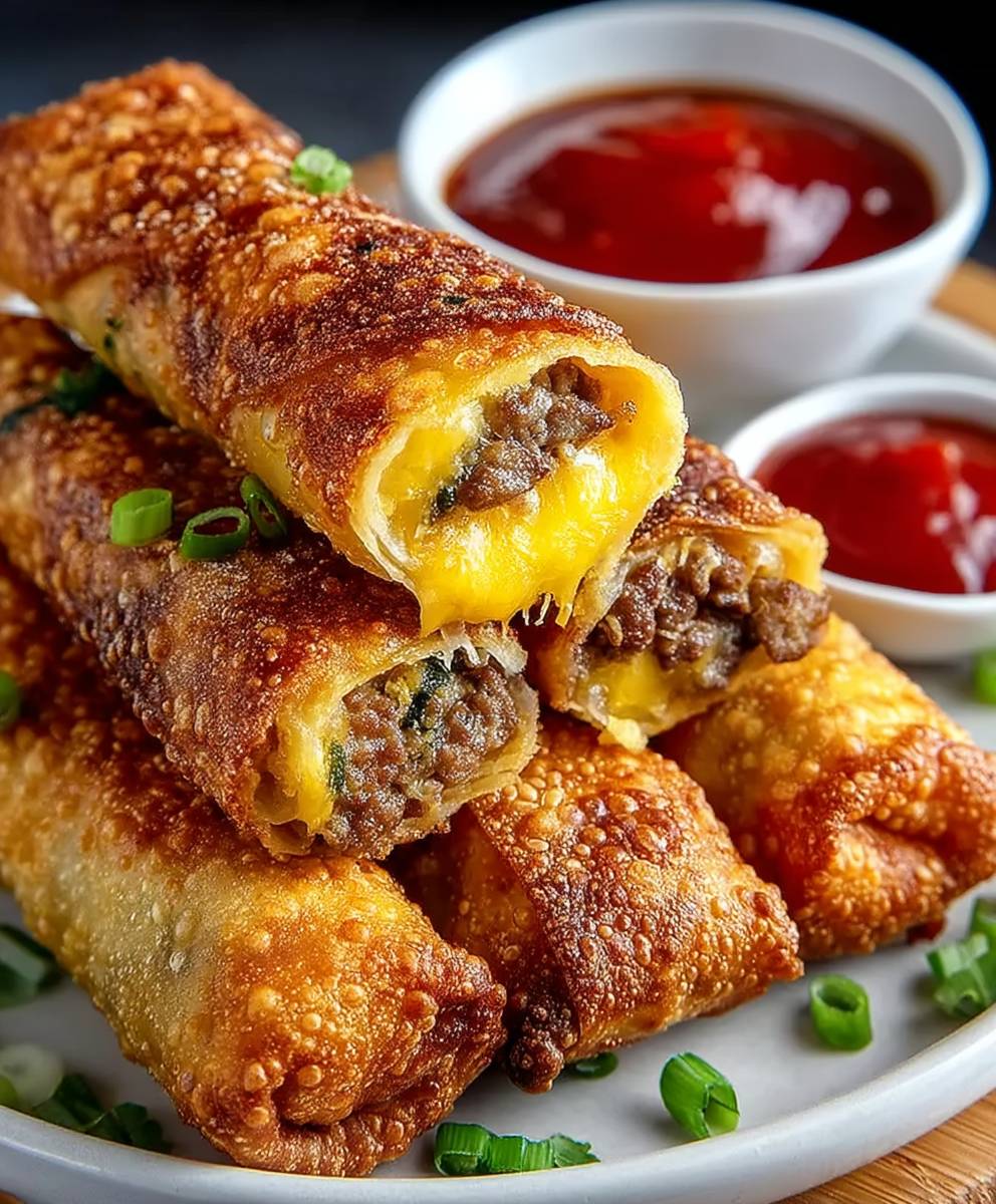 Cheeseburger Egg Rolls