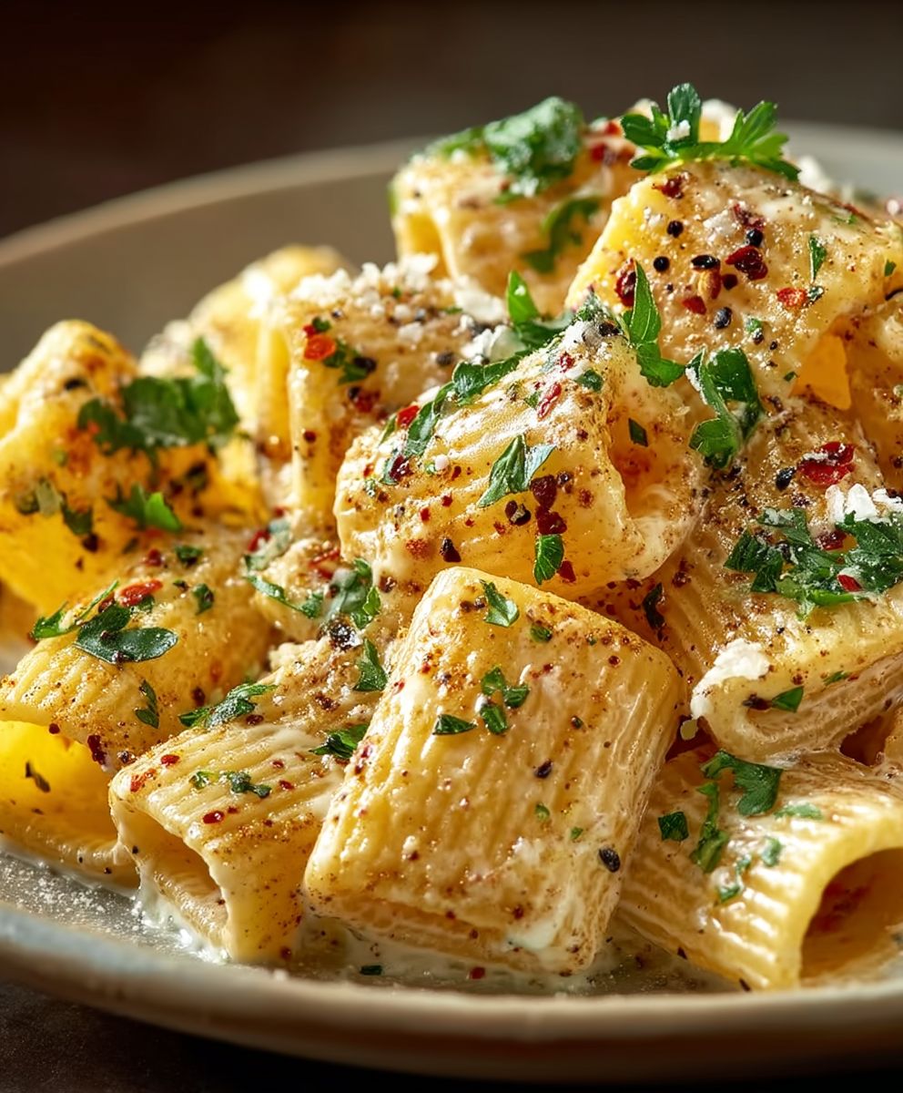 Herzhafte Rigatoni Parmesansoße