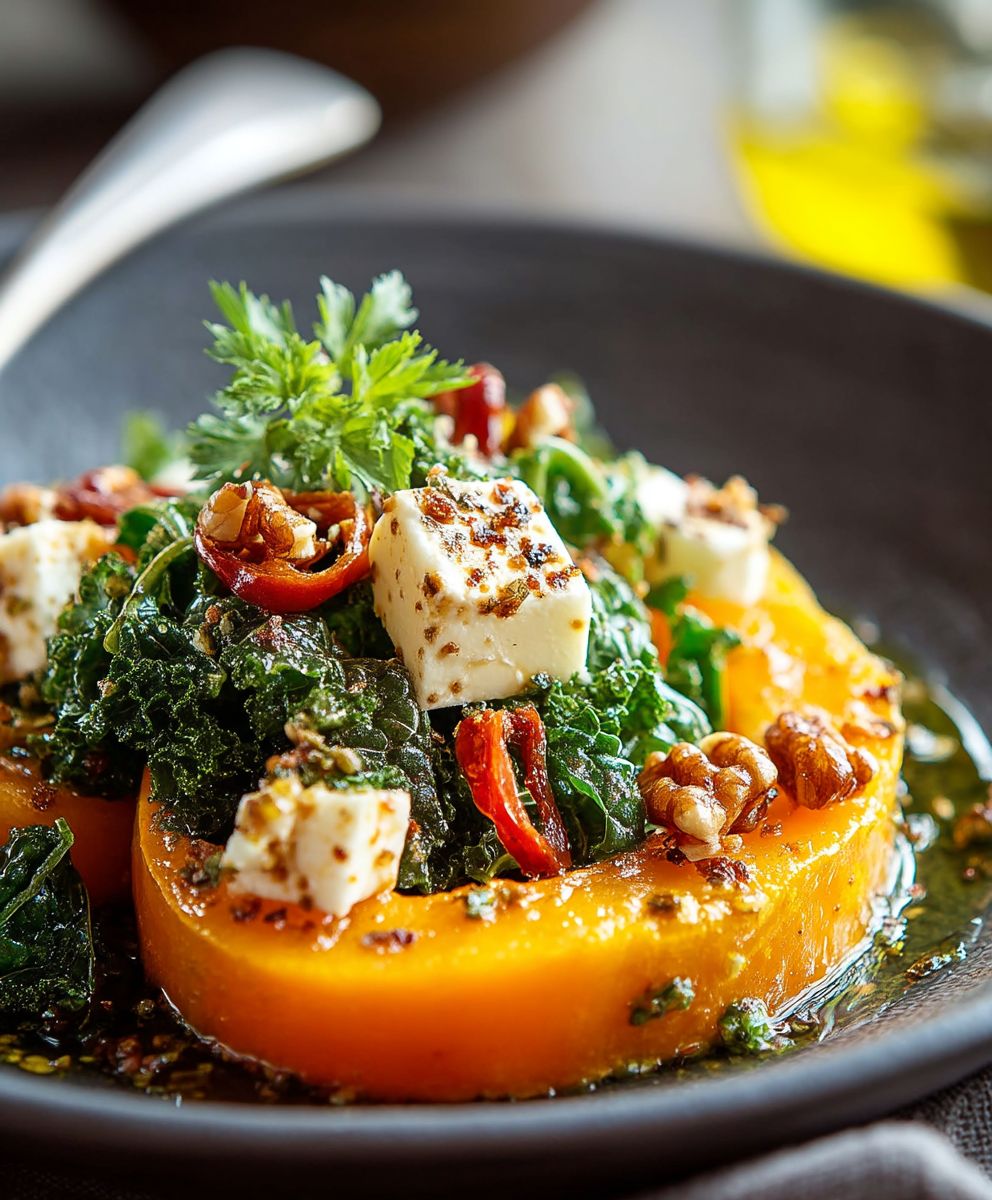 Grünkohl Butternusskürbis Frühstücksschale