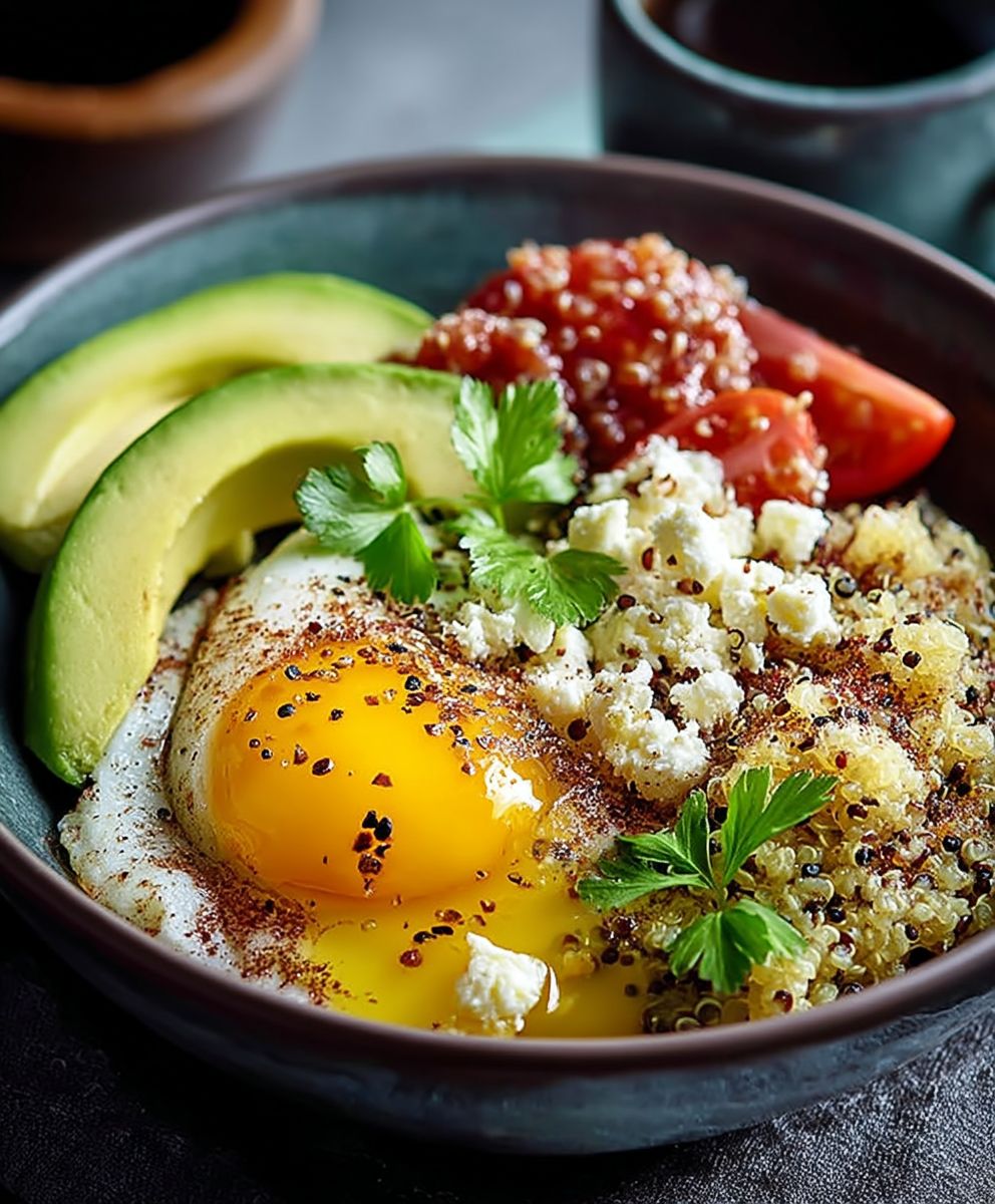 Quinoa Avocado Frühstücksschüssel