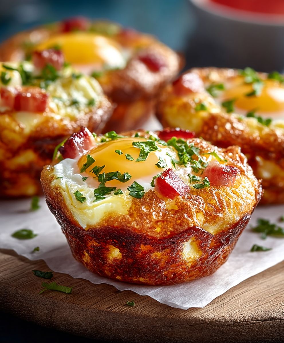 Frühstücksmuffin mit Ei Speck