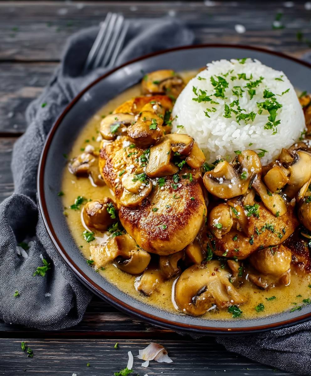 Parmesan Hähnchen Pilze