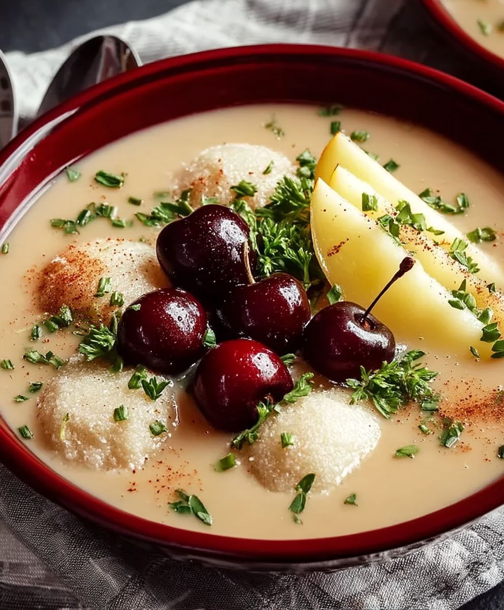 Kirschsuppe Grießklößchen selber machen
