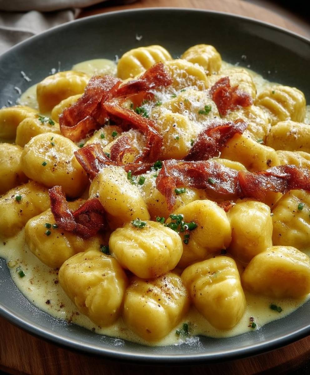 Gnocchi Carbonara ohne Sahne