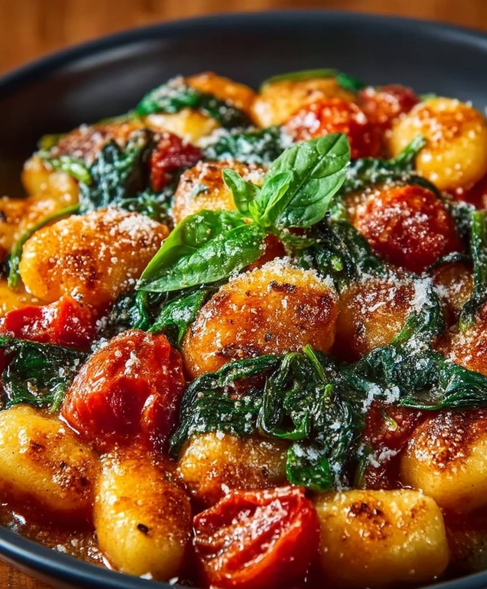 Gnocchi Pfanne Tomate Spinat