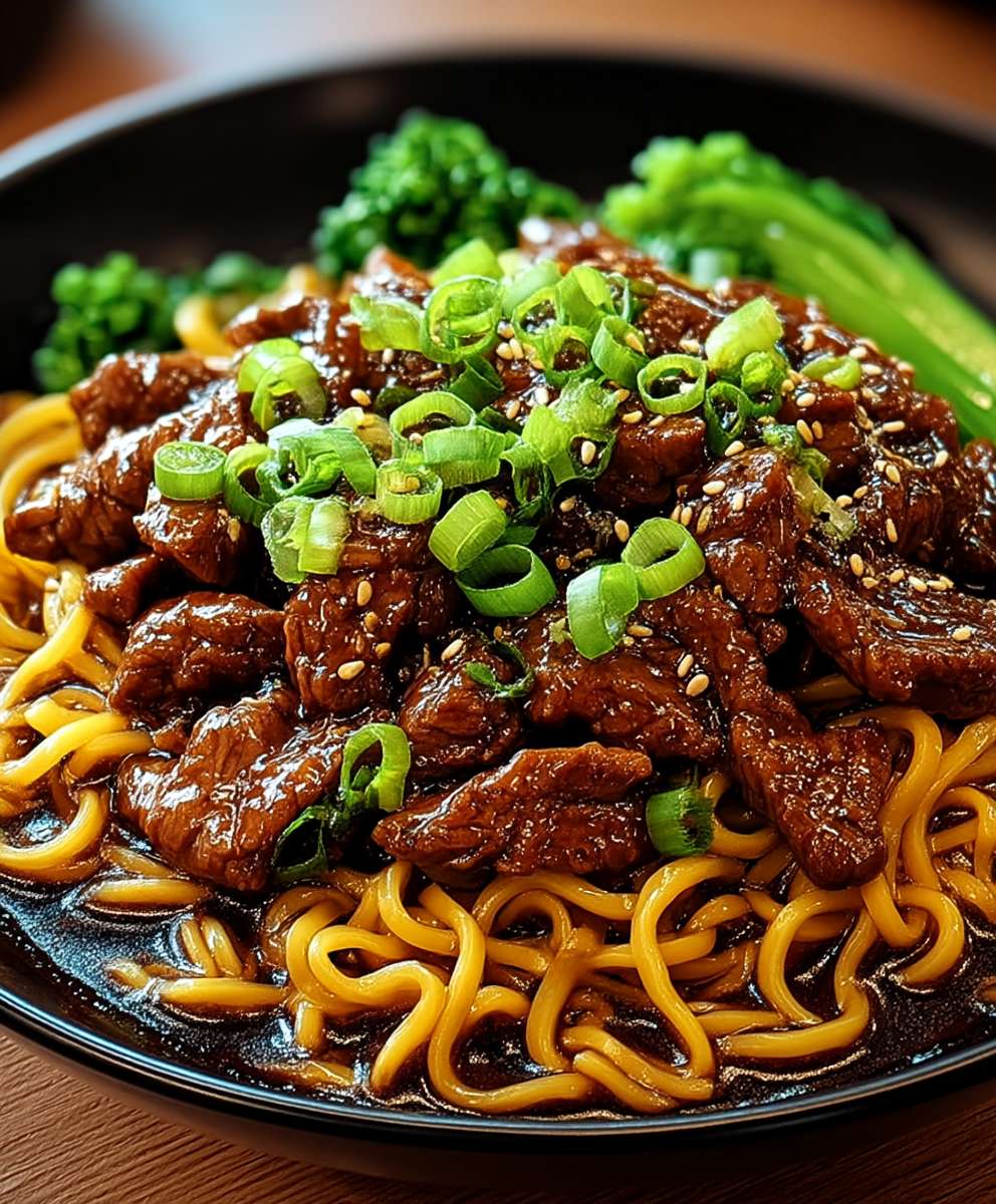 Klebrige Rindfleisch Nudeln