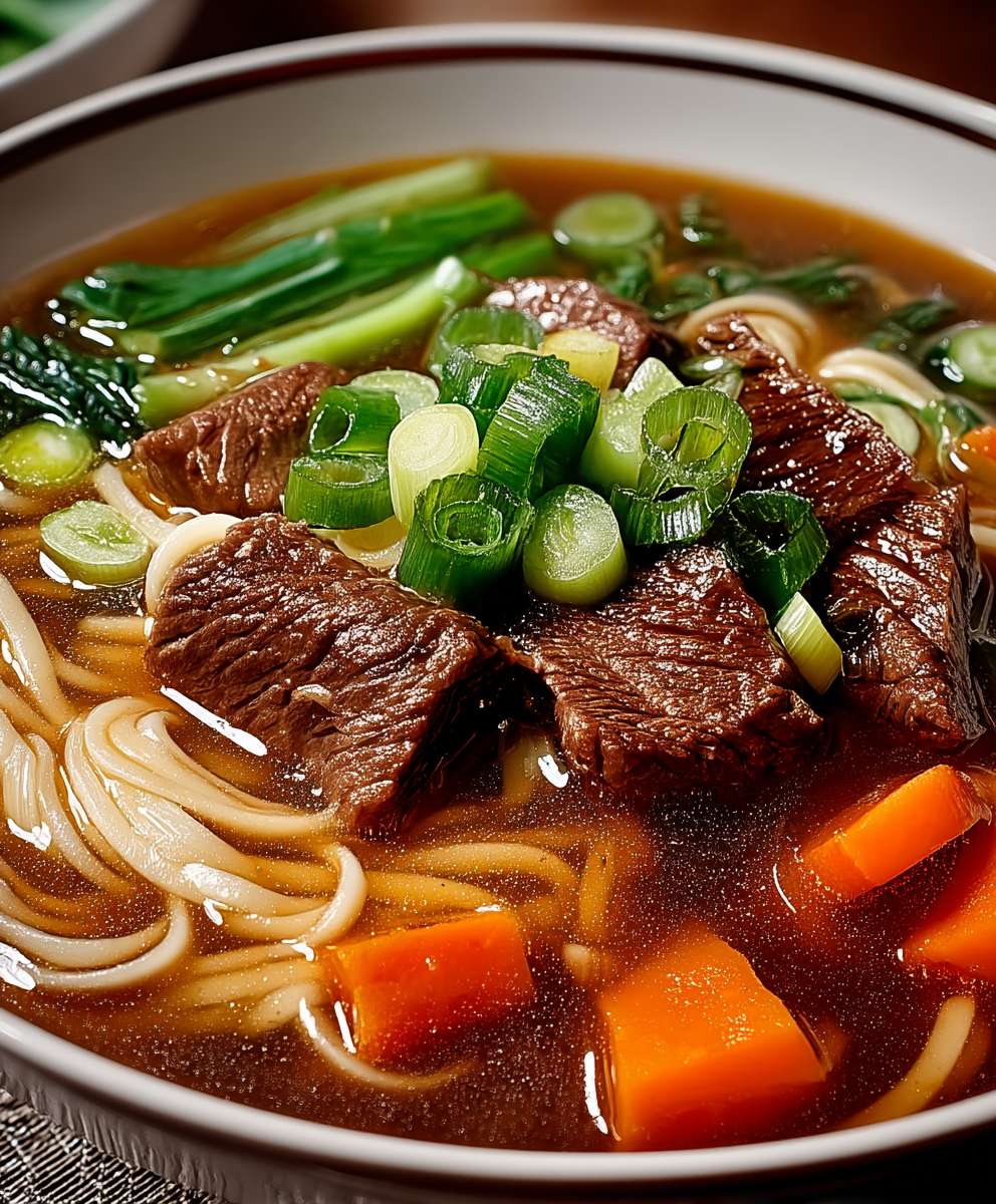 Asiatische Rindfleisch Nudelsuppe