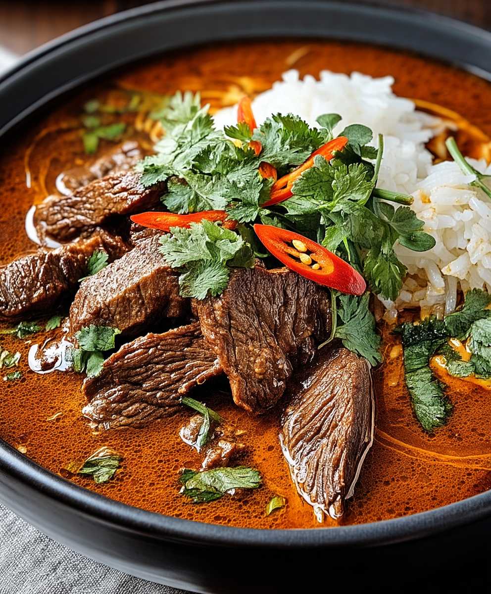 Kokosnuss Rindfleisch rotes Curry
