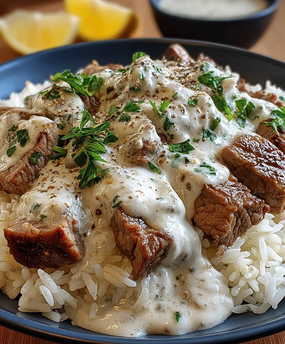 Gyros mit Sauerrahmsauce