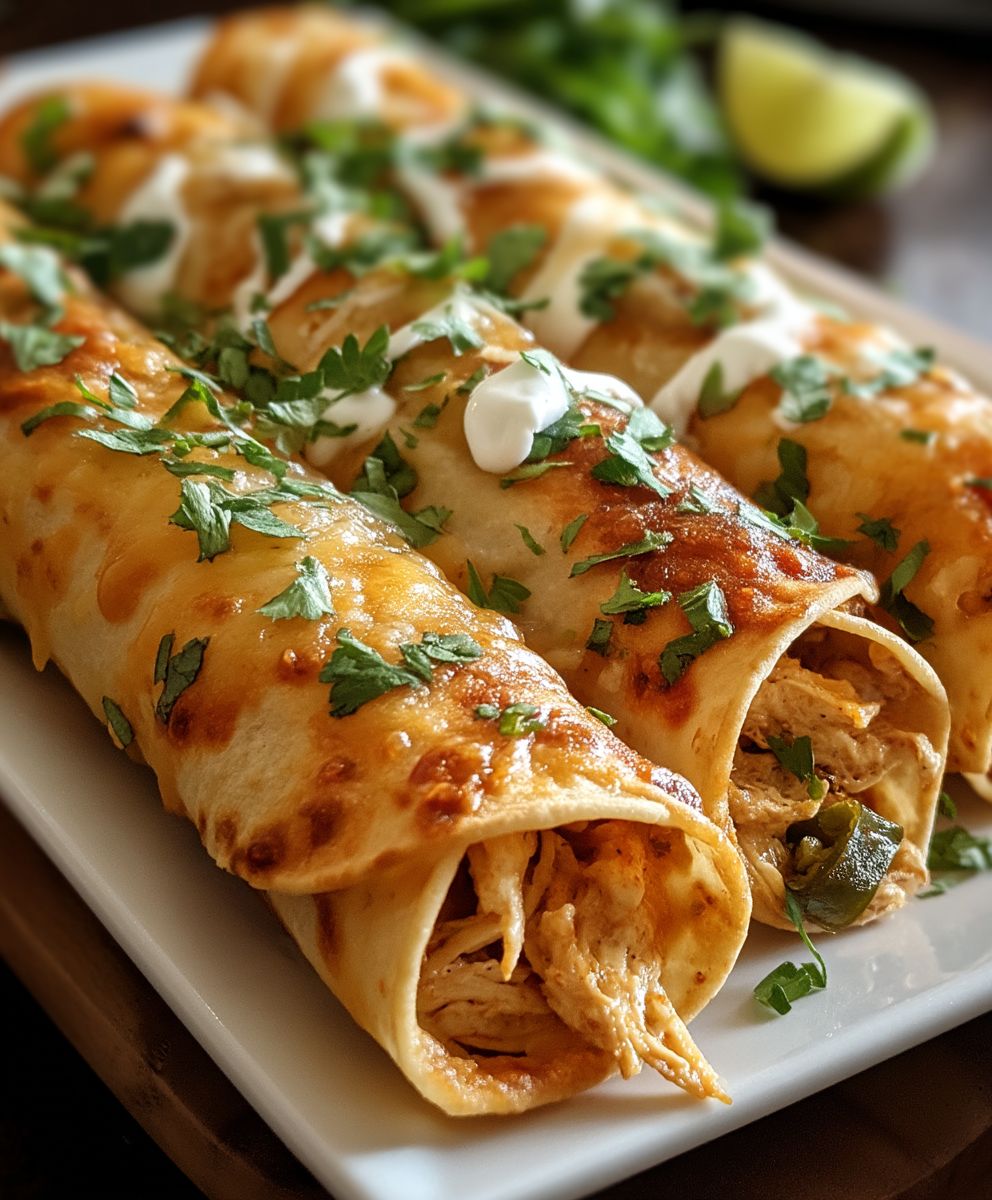 Jalapeno Popper Hähnchen Taquitos