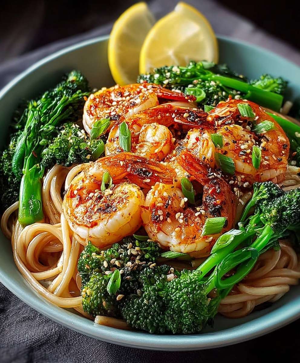 Kimchi Nudeln mit Garnelen