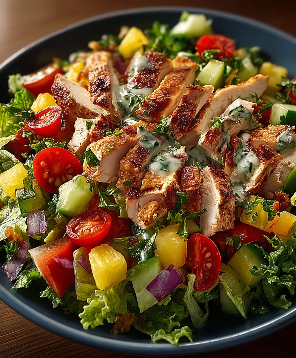 Gehackter Hähnchen Salat