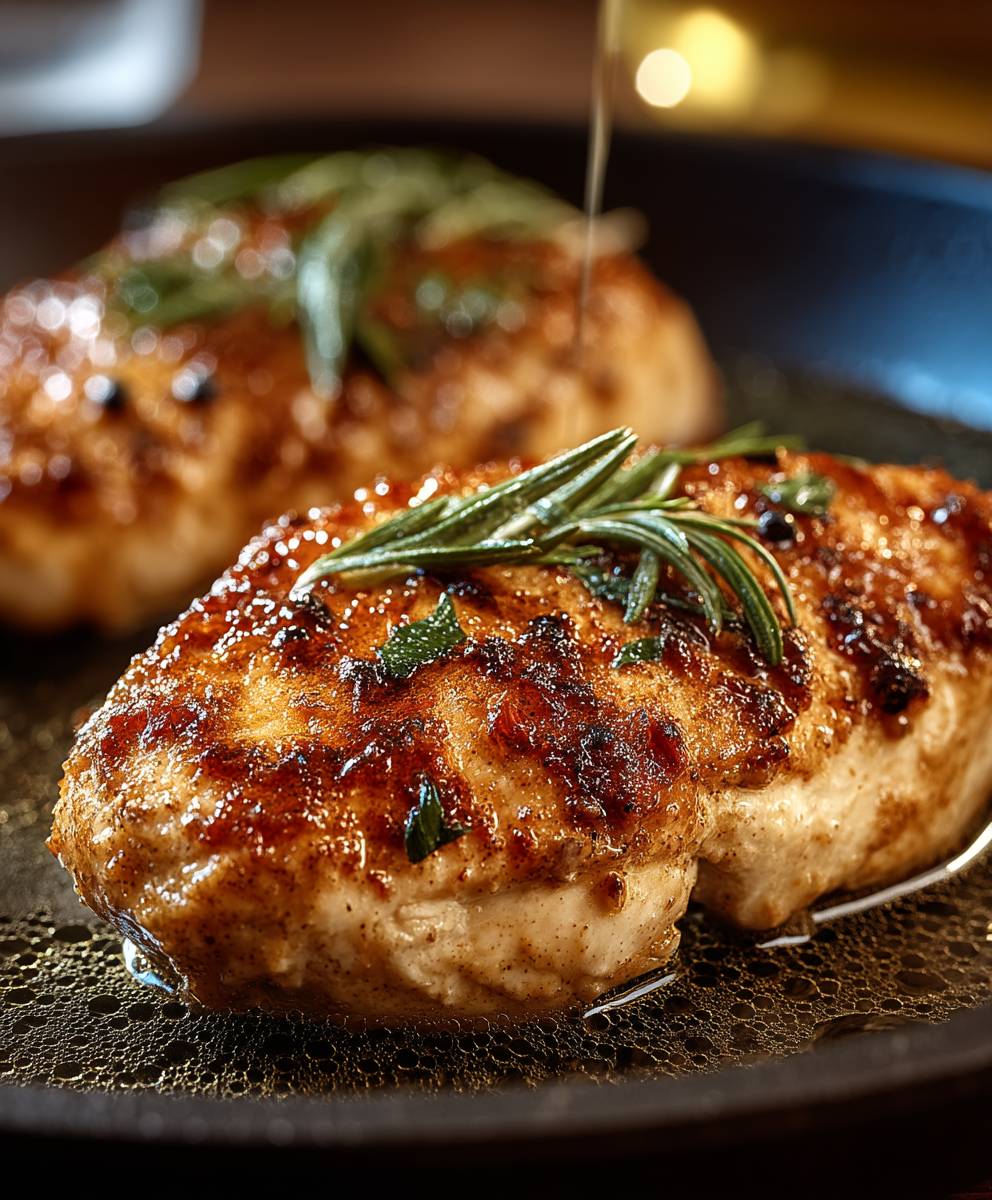 Schmelzende Hähnchenbrust