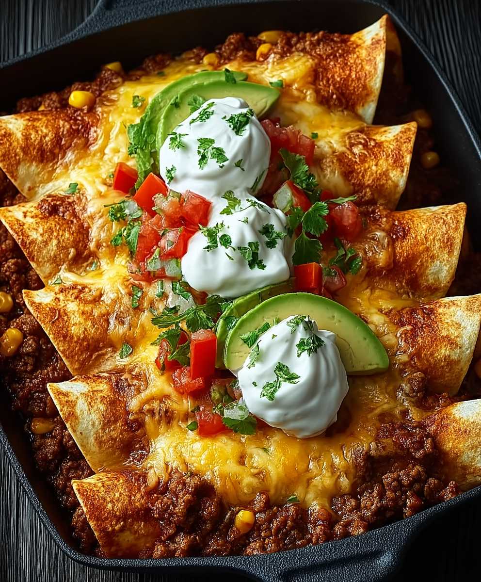 Gebackene Enchiladas Hackfleisch