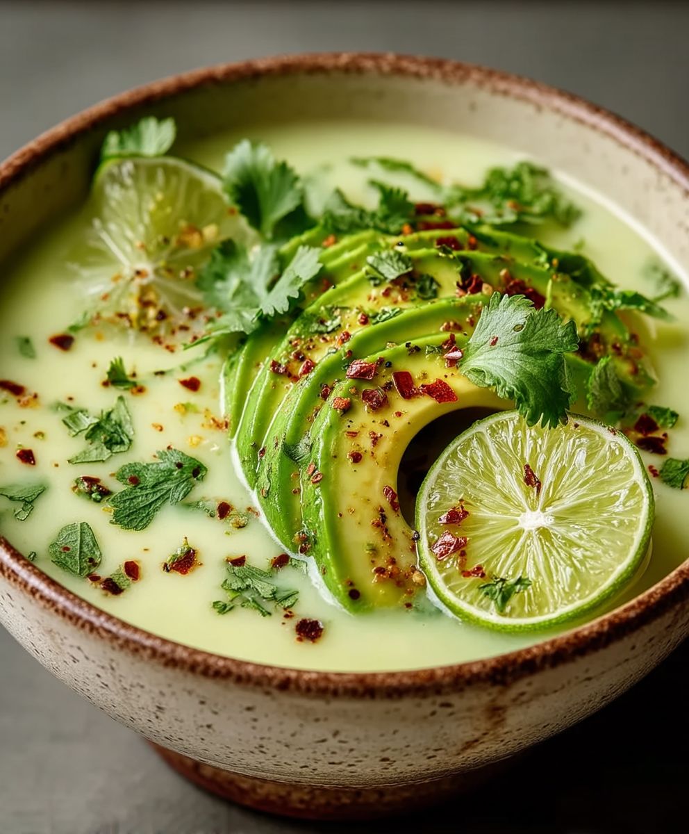 Limetten Kokos Suppe Avocado