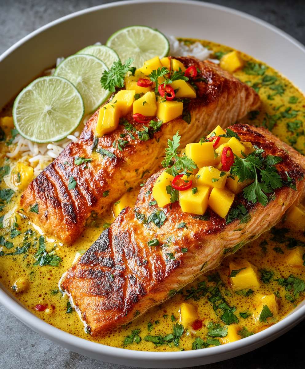 Kokos Curry Lachs Mango