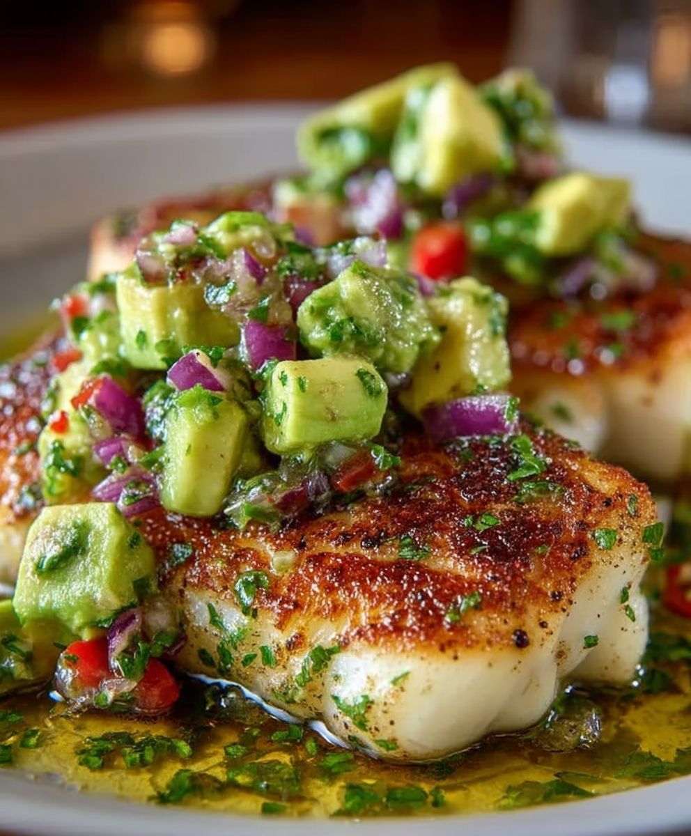 Kokos Limetten Fisch Avocado Salsa