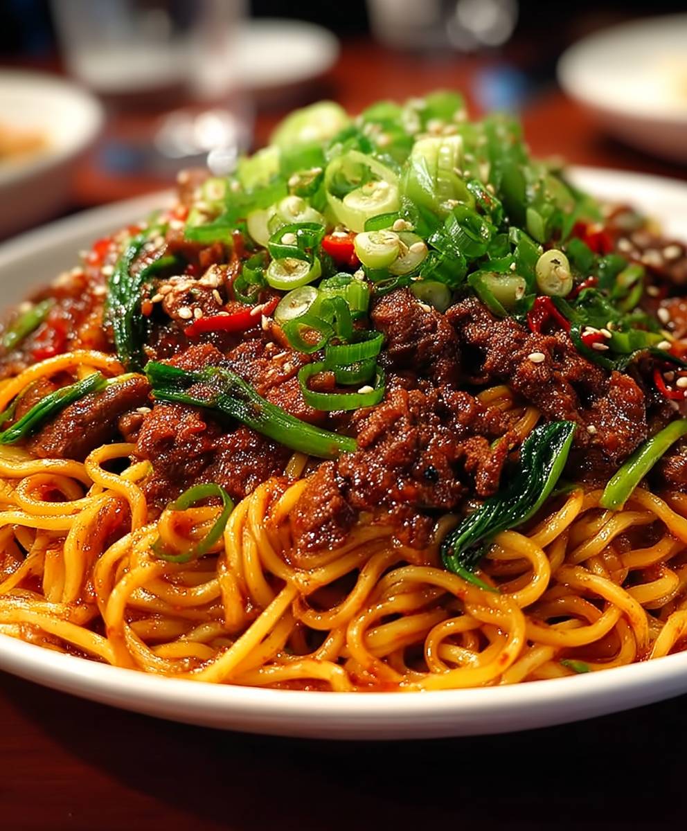 Szechuan Nudeln mit Rindfleisch