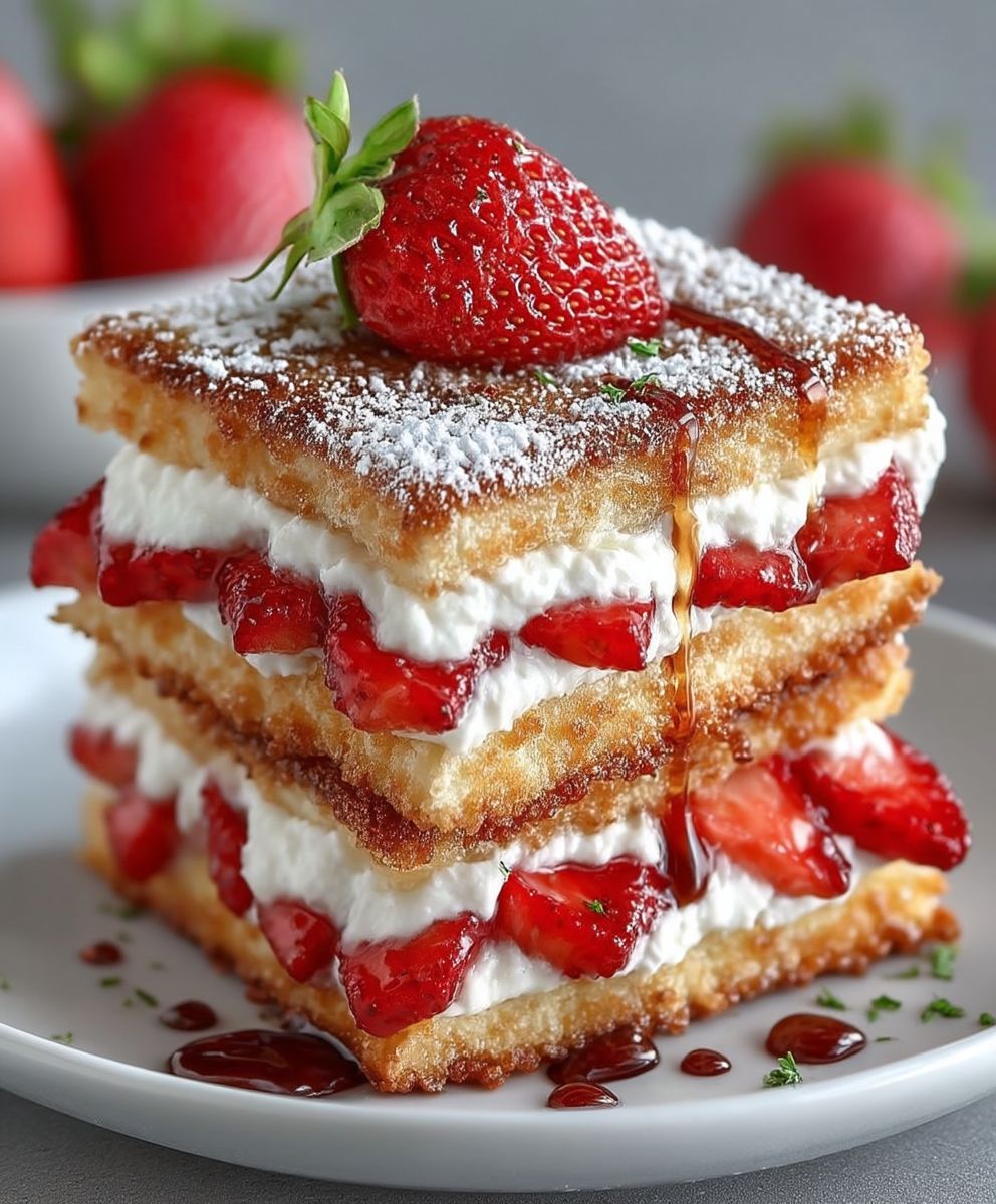 Frittierte Erdbeer Käsekuchen Sandwiches