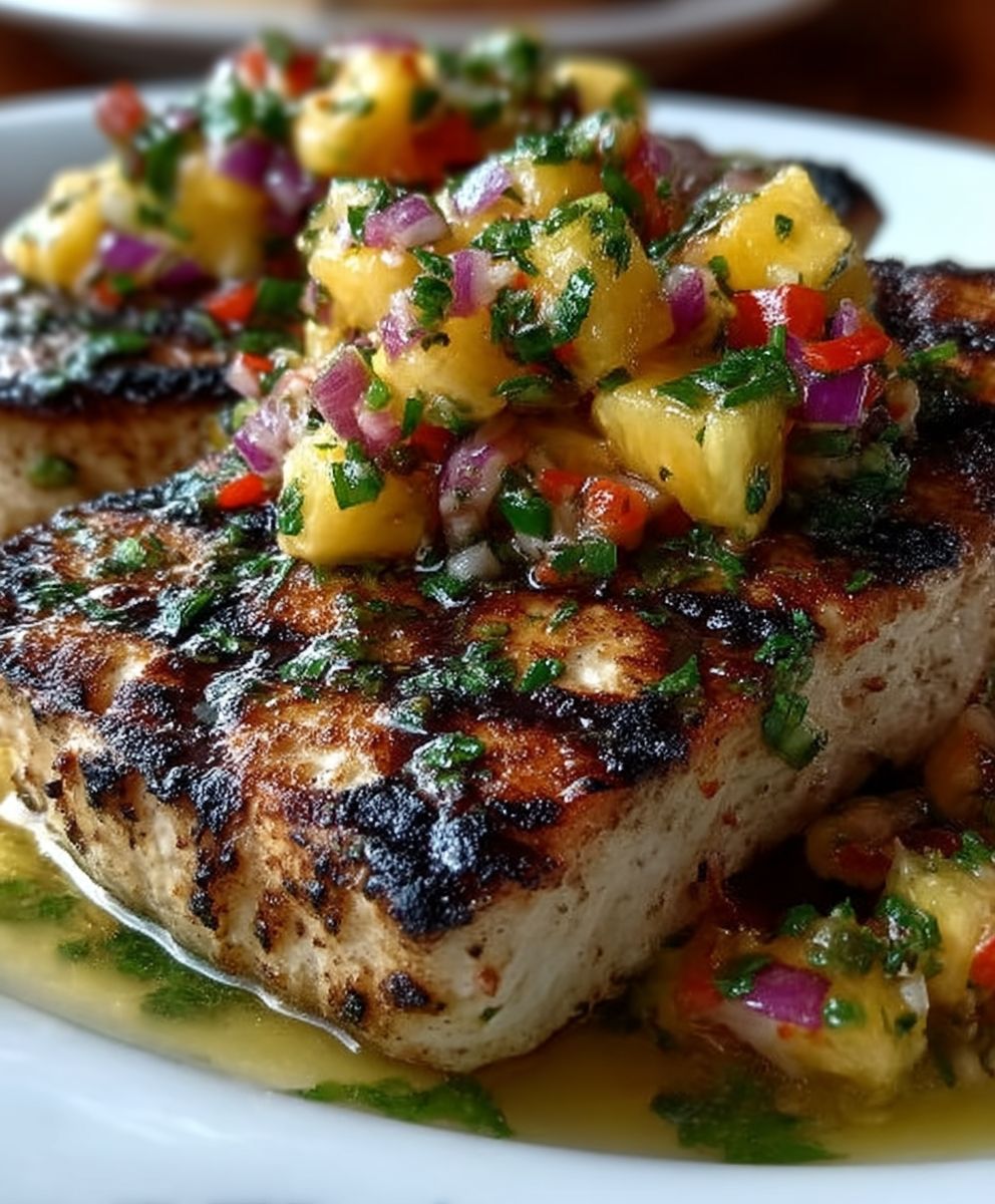 Gegrillter Schwertfisch Ananas Salsa