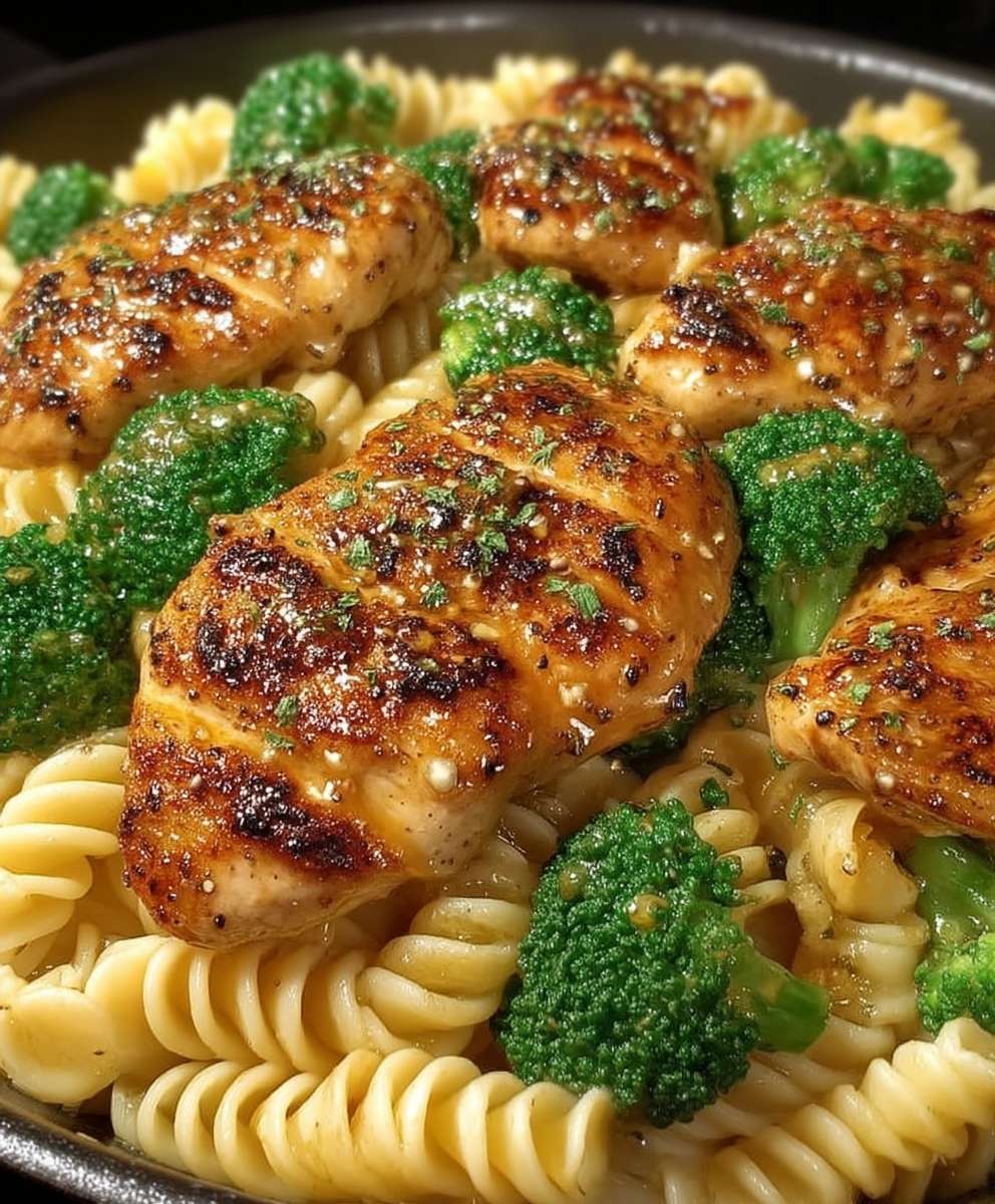 Honig Senf Hähnchen mit Pasta