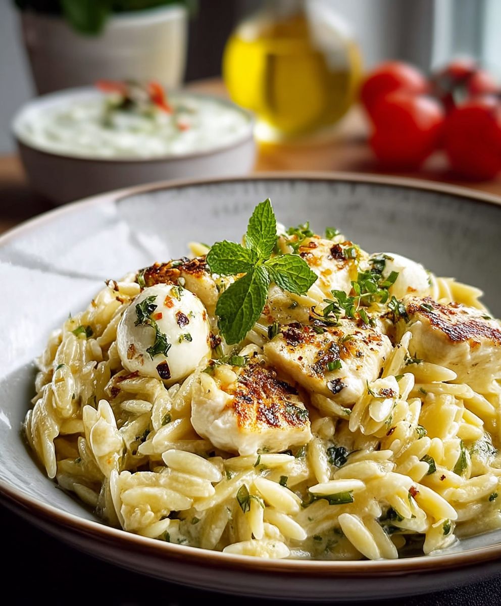 Hähnchen Mozzarella Orzo