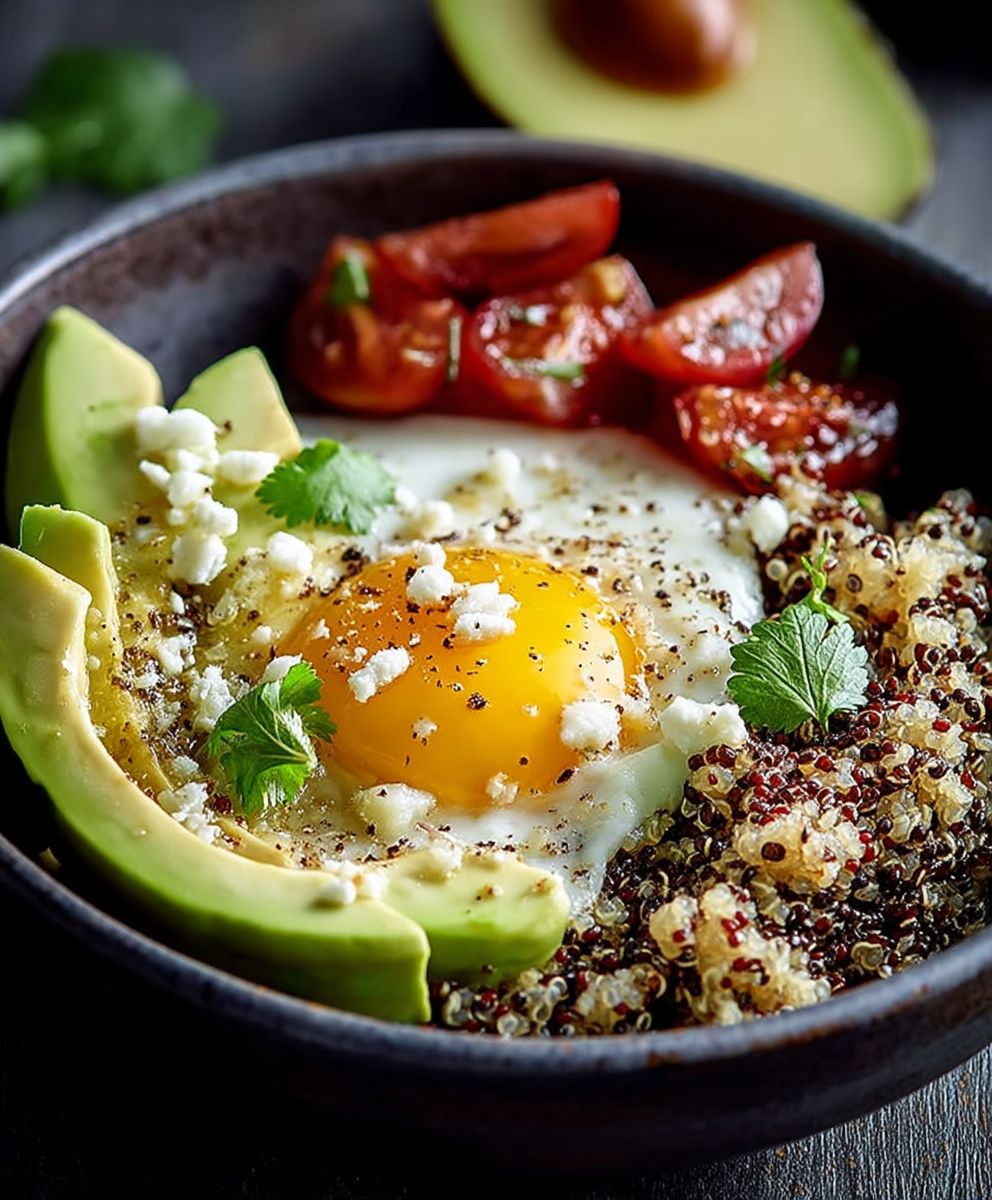 Quinoa Avocado Frühstücksschüssel