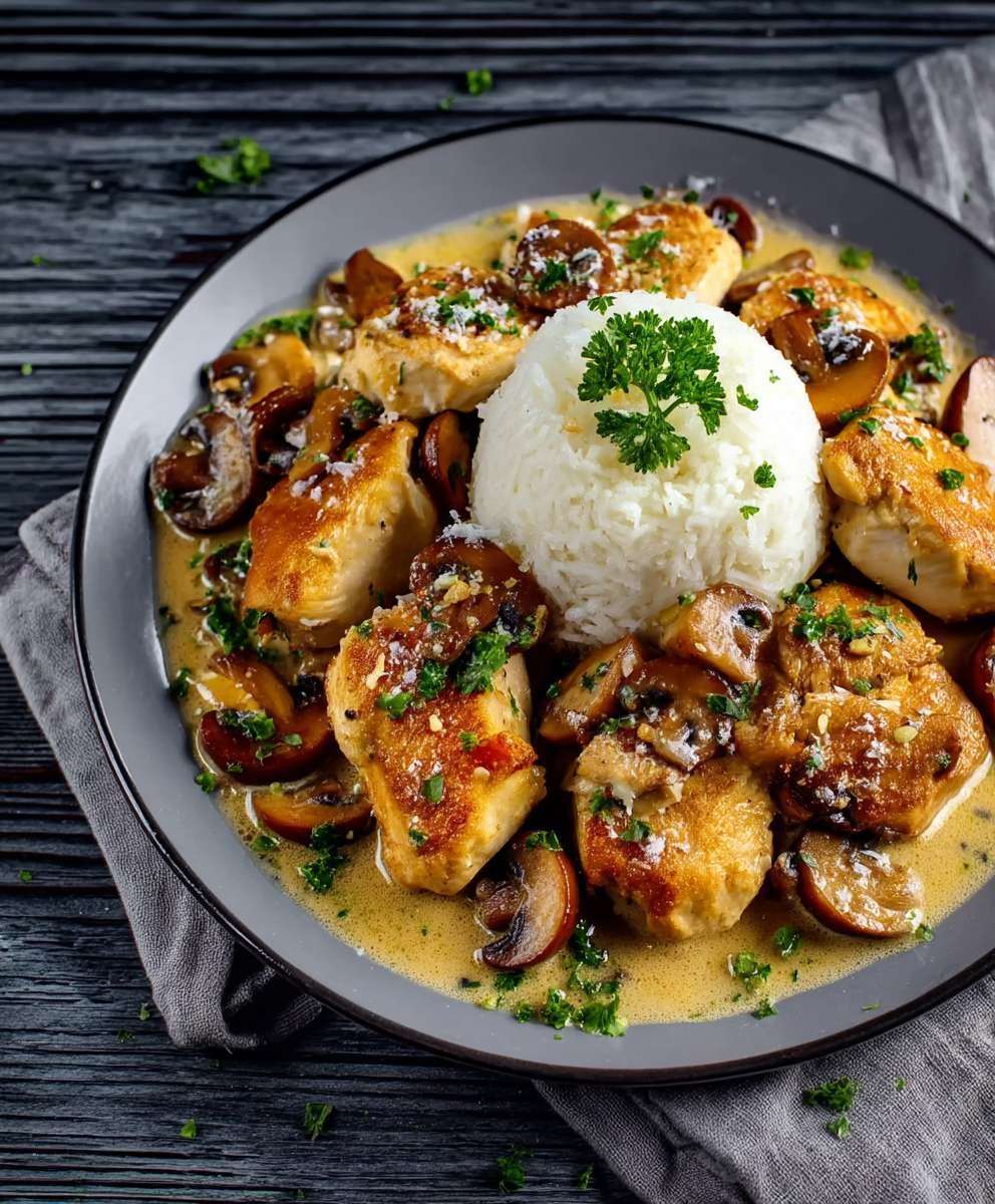 Parmesan Hähnchen Pilze