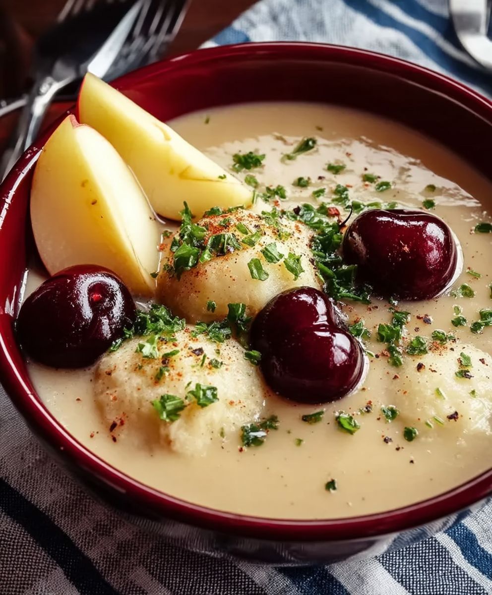 Kirschsuppe Grießklößchen selber machen